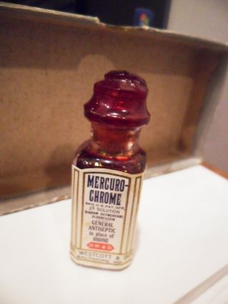 Drugstore Pharmacy Apothecary Bottle Mercuro - Chrome Old Stock Evaporated photo