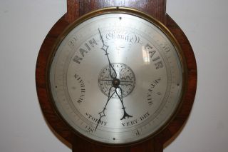Antique Rosewood Banjo/wheel Mercury Barometer,  Thermometer,  Hygrometer,  Level photo