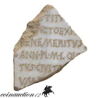 Scarce Roman Stone Fragment With Inscriptions 300 - 400 Ad photo