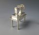 Vintage Dutch Silver Sewing Machine Dollhouse Miniature Table Hand Crank Miniatures photo 3