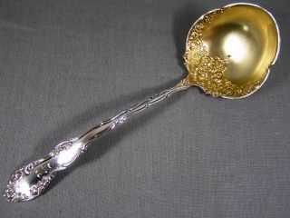 Towle Sterling Silver & Gold Wash Soup Ladle Old English Pattern 1892 photo