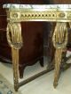 Antique Gilt French Louis Xvi Console W Marble Top Carved Urn Swags W61  X D 24 