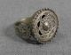 Early Byzantine Greek Large Crown Shield Mens Gents Hammered Silver Ring Jewelry Byzantine photo 2