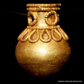 Ancient Roman Gold Jar Pendant 100 Bc - 200 Ad Choice Elegant Piece photo