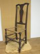 Rare 18th C Woodbury Ct Qa Side Chair Brown Paint & Boldest Stretchers Primitives photo 3