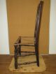 Rare 18th C Woodbury Ct Qa Side Chair Brown Paint & Boldest Stretchers Primitives photo 4