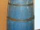 A Great Early 19th C Staved Wooden Butter Churn In The Best Blue Paint Primitives photo 9