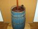 A Great Early 19th C Staved Wooden Butter Churn In The Best Blue Paint Primitives photo 2