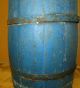 A Great Early 19th C Staved Wooden Butter Churn In The Best Blue Paint Primitives photo 7