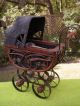 Vintage Wicker Metal Baby Doll Carriage Pram Stroller Buggy Bassinet Victorian Baby Carriages & Buggies photo 3
