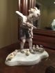 Metzler Ortloff Porcelain Boy Playing Violin With Chicks 7 