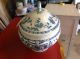 Antique Minton Delft Blue Flow Pattern Porcelain China Oval Covered Tureen Tureens photo 4