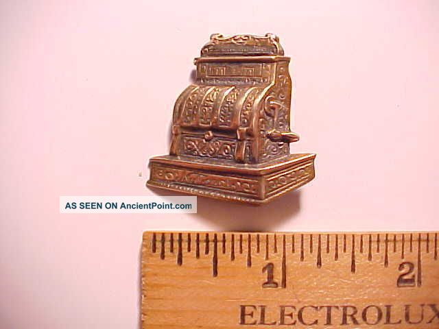 1910 Antique National Cash Register Large Pin Or Advertising Brooch Vg Cash Register, Adding Machines photo