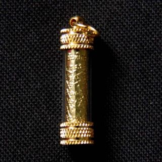 Thai Amulets Takrut Yantra Kropetch Talisman Gold Color Defense Rich Lucky D26 photo