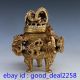Chinese Brass Hand - Carved Dragon Incense Burner & Lid W Qianlong Mark Incense Burners photo 1
