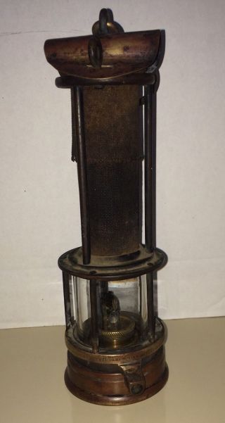 Rare 1800s American Safety Lamp Mine Supply Co Scranton Pa Miner ' S Light Brass photo