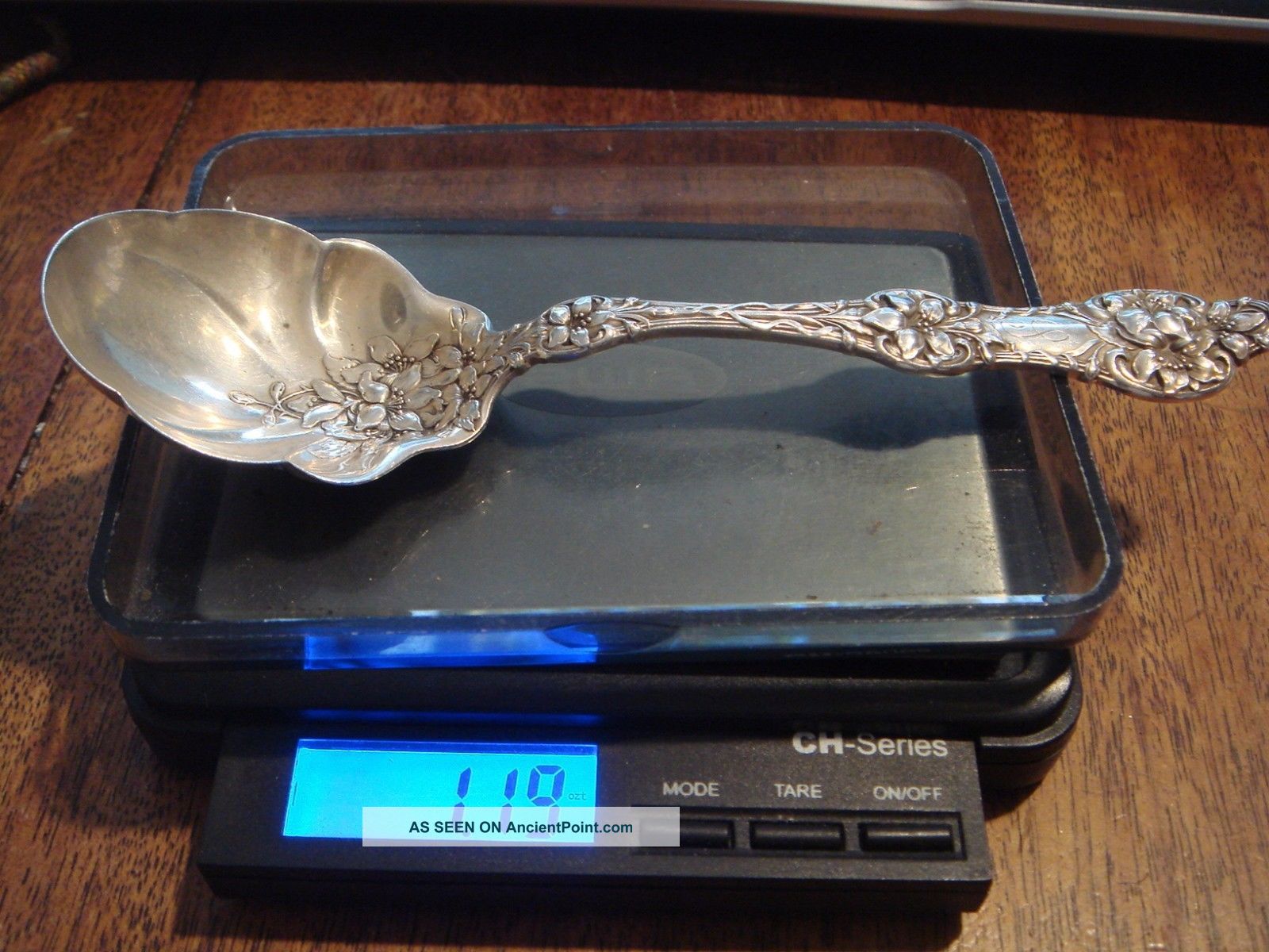 Sterling Silver Alvin Orange Blossom Old Sugar Spoon 1.  19 Troy Oz Flatware & Silverware photo