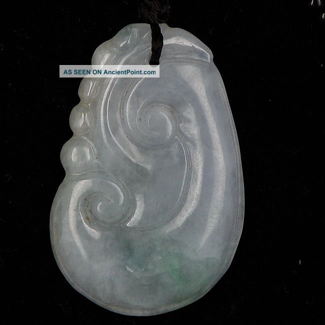 100 Natural Grade A Jade Jadite Ruyi Pendant Amulet Necklace (pa - 507) Amulets photo