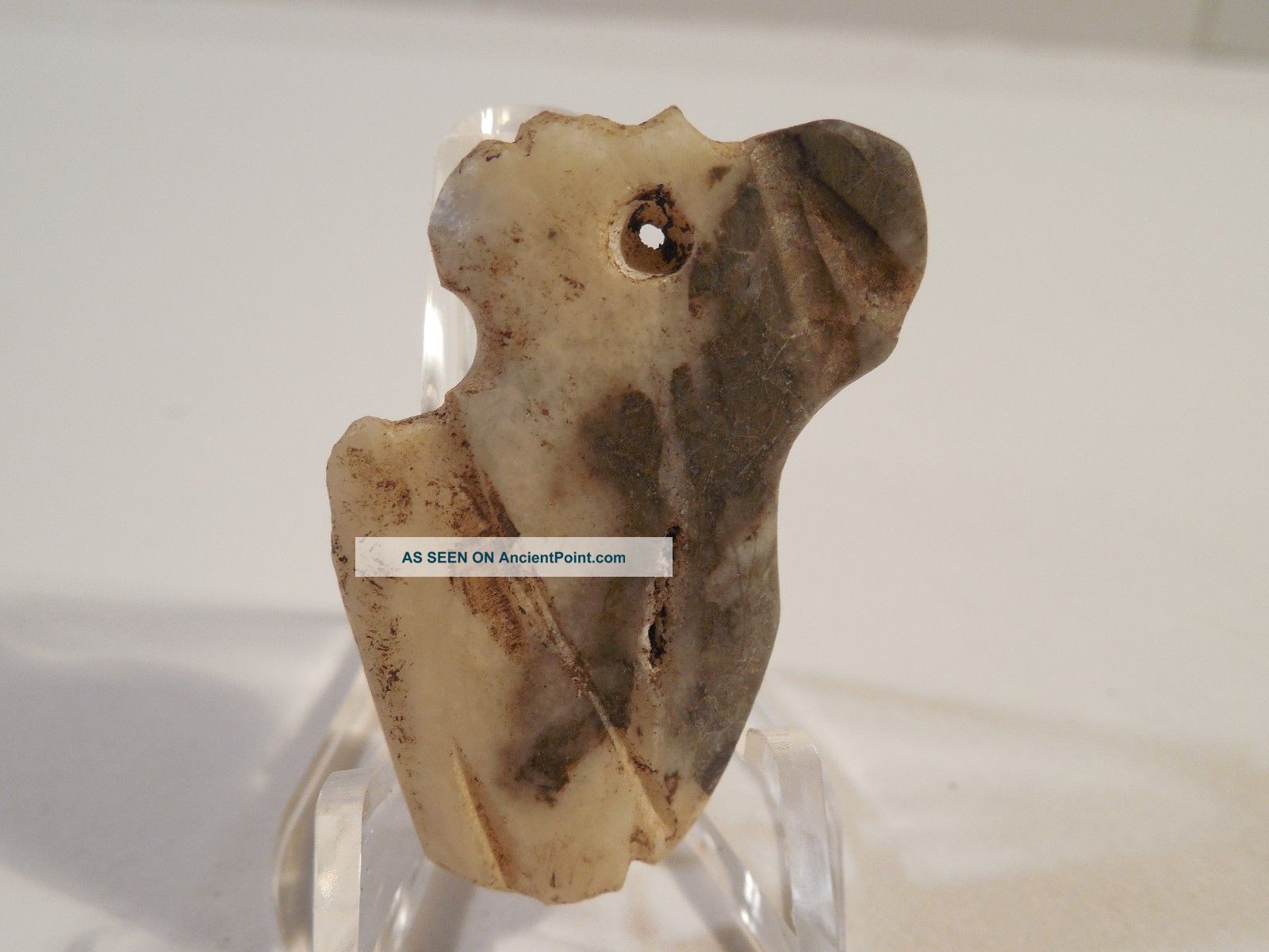 Nicoya Stone Bird Face Pendant Rare Style Pre - Columbian Ancient Artifact Mayan The Americas photo