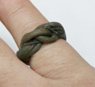Ancient Viking.  Twisted Bronze Finger Ring.  You Can Use. photo
