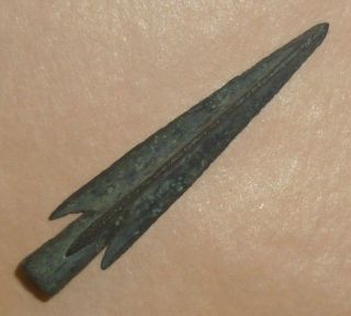 Large 41mm Scythian Trilobate Bronze Arrow Head 500 - 300 Bc - 304 - photo
