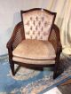 Antique Chair Club Style Button - Tufted Walnut Ships $79 By Greyhound.  Make Offer 1900-1950 photo 1