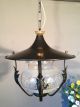 Lovely French Vintage Cast Iron Frosted And Clear Glass Lantern Porch Light M2 Chandeliers, Fixtures, Sconces photo 1