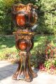 Antique Art Nouveau Majolica Jardiniere Planter On Pedestal Stand Other Antique Ceramics photo 1