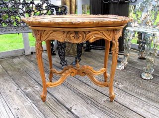 Omg Vintage Antique French Art Nouveau Rococo Carved Lady Goddess Wood Table photo