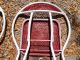 Vintage Metal Curved Sides Folding Chairs White & Red Mesh Pattern Post-1950 photo 10