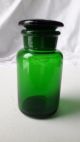 Antique Green Glass Apothecary Pharmacy Vintage Druggist Bottle W Stopper Bottles & Jars photo 1
