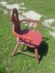 Delightful Small Antique Doll Or Child ' S Chair In Red Paint Primitives photo 1