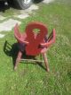 Delightful Small Antique Doll Or Child ' S Chair In Red Paint Primitives photo 2