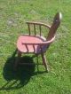 Delightful Small Antique Doll Or Child ' S Chair In Red Paint Primitives photo 3