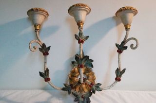 Rare Antique Carving Wooden Wall Candlestick,  Candle Holder Not Plaster photo