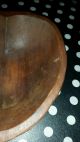 Antique Vintage Primitive Hand Carved Heart Shaped Wood Bowl Primitives photo 5