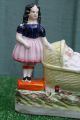 Stunning Mid 19thc Staffordshire Female Figure With Baby Asleep In Crib C1850s Figurines photo 1