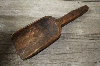 Carved Wooden Dough Bowl Primitive Wood Scoop Tray Rustic Home Decor 15 Inch photo