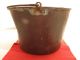Antique 1880 ' S Brass Fire Log Water Bucket Pail Planter Cracks Dent 14 1/4 