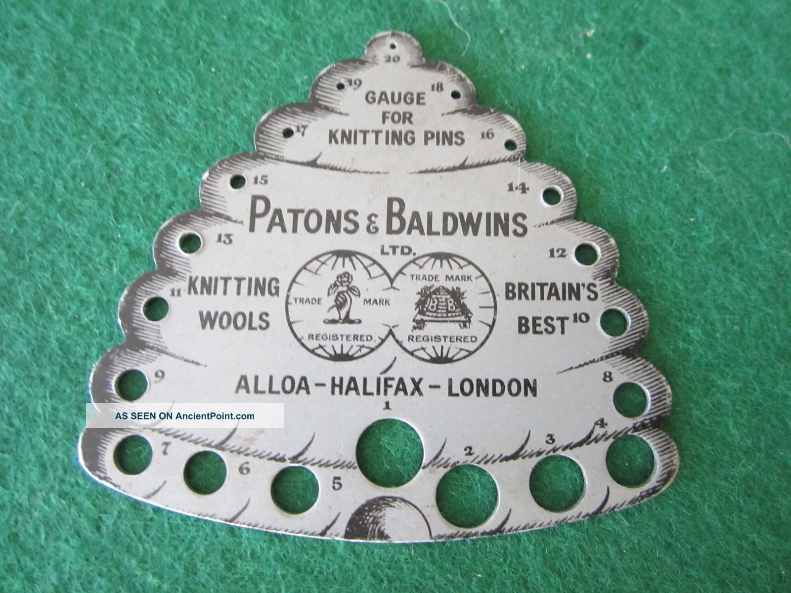 Old Needle Gauge Very Rare Patons & Baldwins Other Silver photo