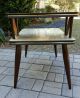 Vtg 1960s Mid Century Modern Marble Formica End Table 2 - Tier Eames Walnut Atomic Post-1950 photo 4