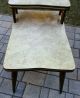 Vtg 1960s Mid Century Modern Marble Formica End Table 2 - Tier Eames Walnut Atomic Post-1950 photo 7