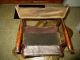 Antique Wooden Folding Chair Small Wood & Velvet Material Storage Find Very Old 1900-1950 photo 4