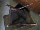 Antique Wooden Folding Chair Small Wood & Velvet Material Storage Find Very Old 1900-1950 photo 7