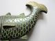 Chinese Bronze Door Lock Golden Fish Shape Auspicious Better Than Every Year Old Other Antique Chinese Statues photo 2