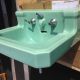 Vintage American Standard Seafoam Green Bathroom Sink Porcelain Integrated Spout Sinks photo 9