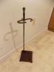 Antique Vintage Art Deco Cast Iron Fireplace Corner Tool Stand,  Ball Top Finial Hearth Ware photo 1