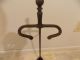 Antique Vintage Art Deco Cast Iron Fireplace Corner Tool Stand,  Ball Top Finial Hearth Ware photo 5