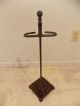 Antique Vintage Art Deco Cast Iron Fireplace Corner Tool Stand,  Ball Top Finial Hearth Ware photo 7