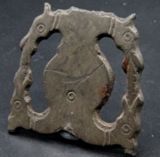 Viking Period Bronze Arrmor Decoration Scandinavian Norse Beast 1000 - 1200 Ad Vf, photo